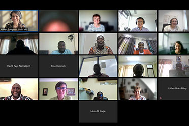 Virtuelles Kick-Off-Meeting mit Vertretern der Westafrikanischen Partnerinstitutionen und des GHPP LabTrain Projekts (Quelle: BfArM/LabTrain) Virtuelles Kick-Off-Meeting mit Vertretern der Westafrikanischen Partnerinstitutionen und des GHPP LabTrain Projekts