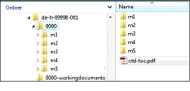 screenshot root directory with sequence folder (Source: BfArM) screenshot root directory with sequence folder